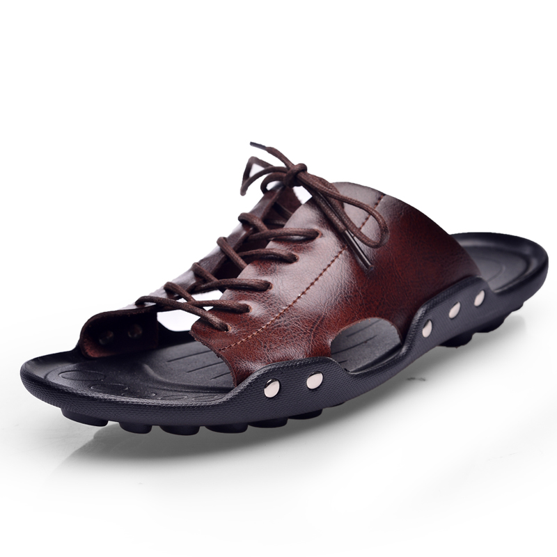 Flip Flop Leather Men - Мужские шлепанцы Summer Tide, британские модные