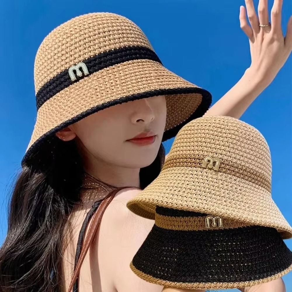 Bucket Hat Straw - Дышащая элегантная женская панама с бантом,