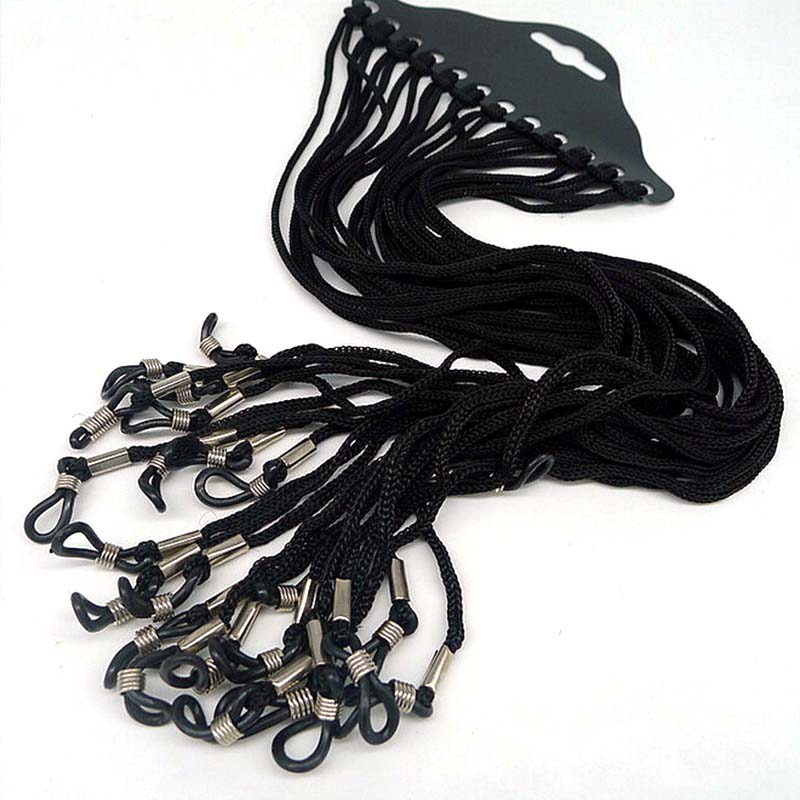 Sunglass Retainer Cord - 12 шт./компл., черный нейлоновый шнур, держатель