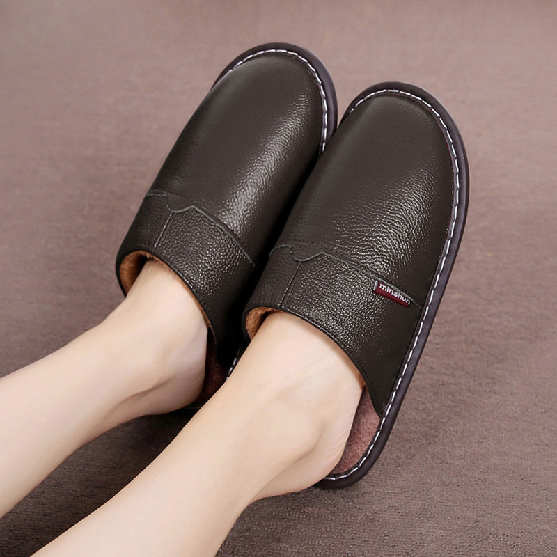 Flip Flop Leather Men - Брендовые домашние кожаные тапочки для мужчин