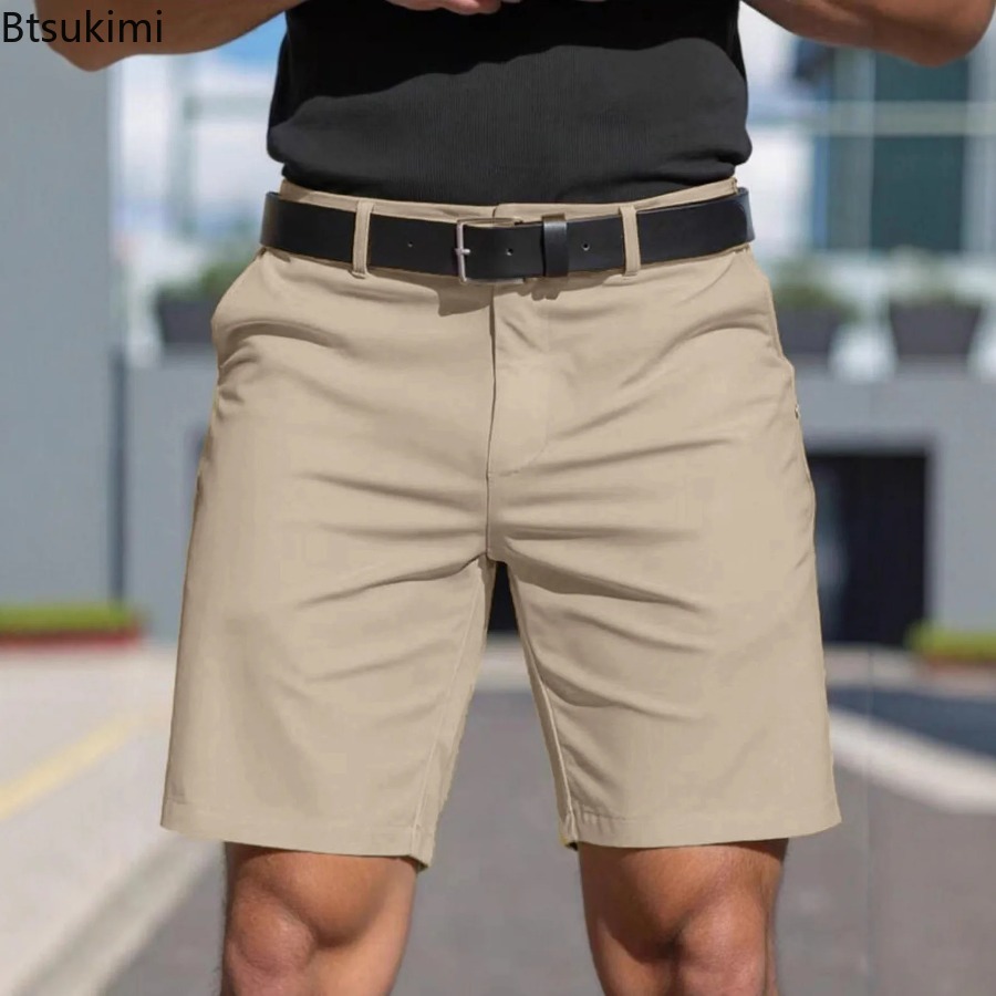 Shorts Chino Slim - Новые летние мужские однотонные узкие шорты-чинос