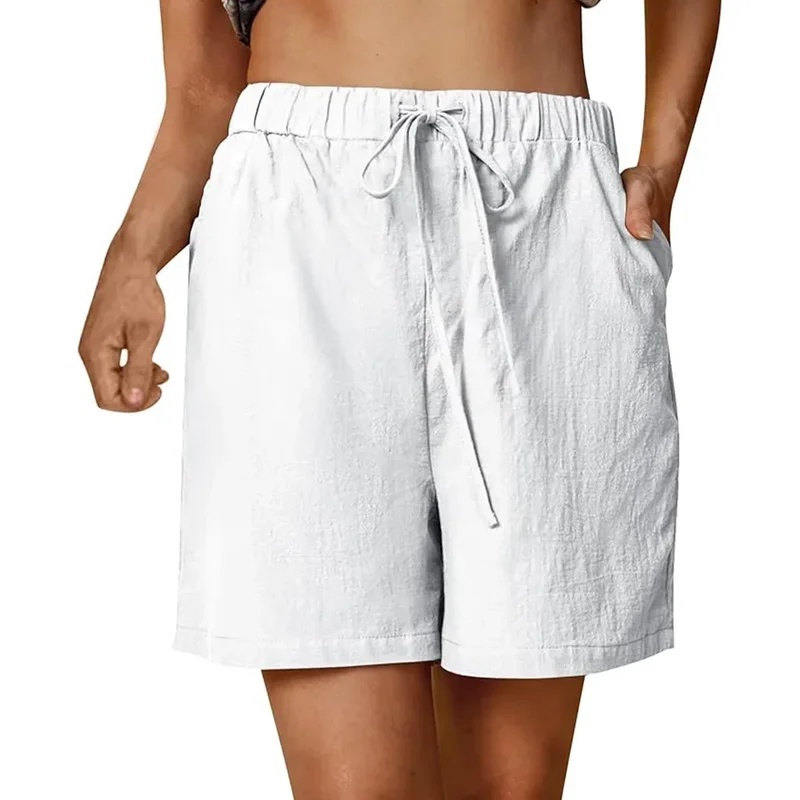 Short Linen Drawstring - Женские летние повседневные шорты 2026 года: