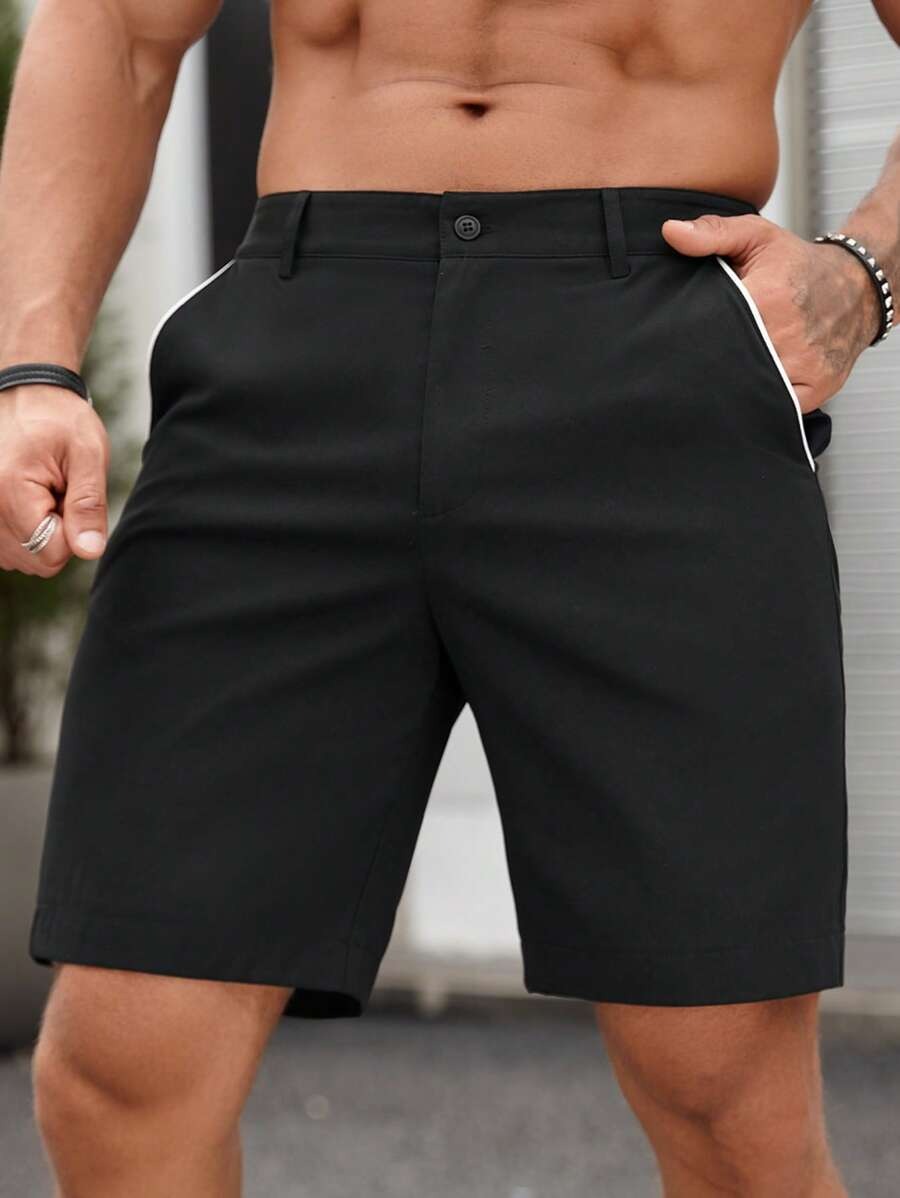 Shorts Chino Slim - Мужские модные шорты-чинос классического кроя, однотонные,