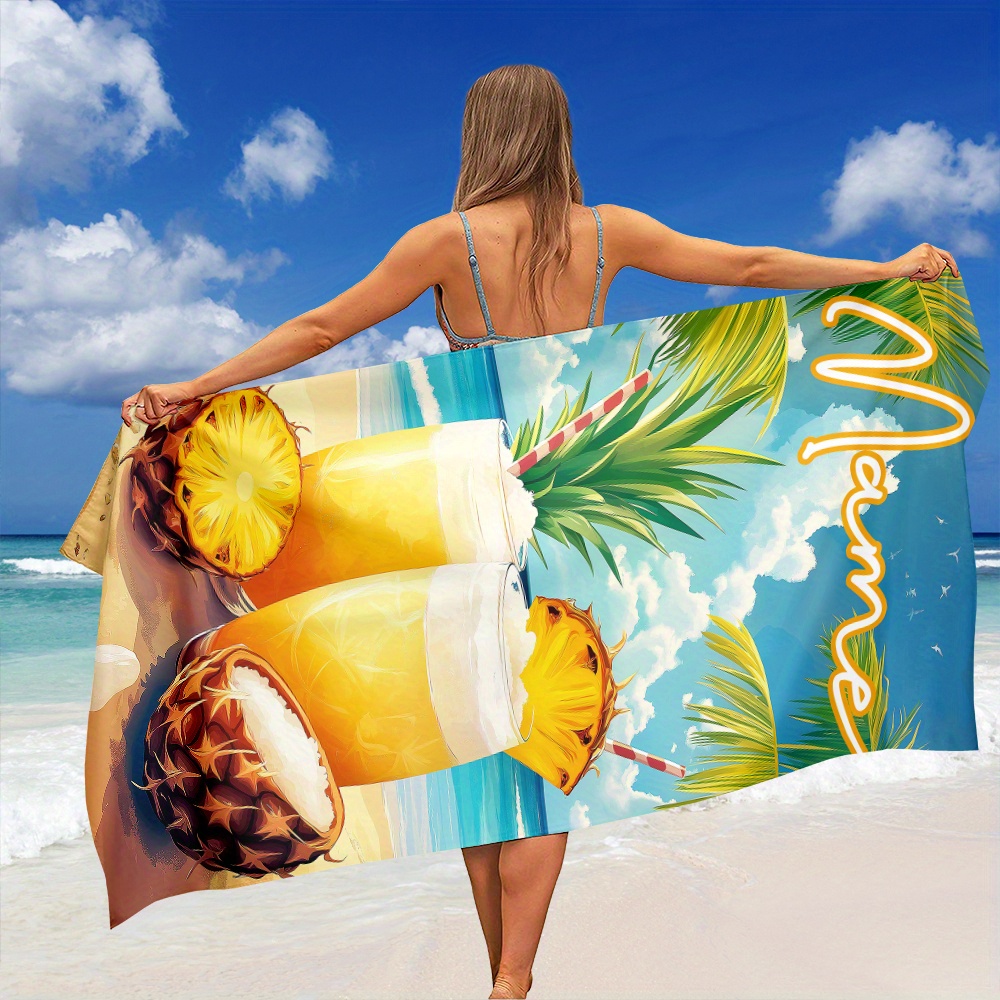 Beach Towel Large - Пляжное полотенце с индивидуальным дизайном (имя/текст),
