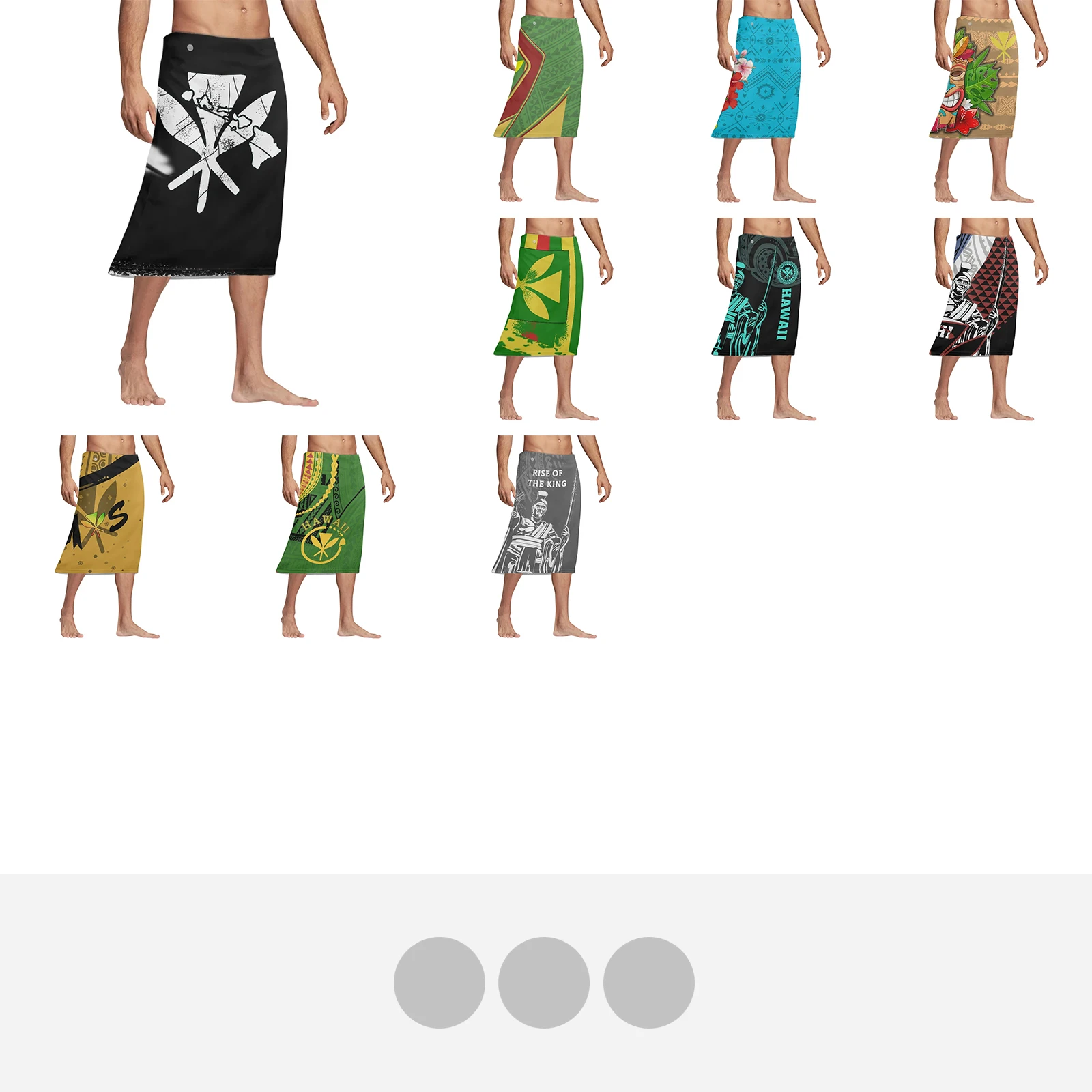Sarong Men Wrap - Полинезийские этнические тату-принты, подъем искусственных волос,