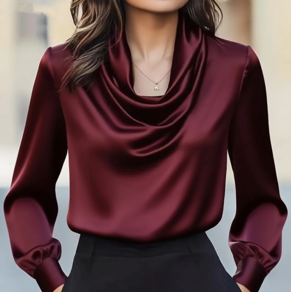 Shirt Camp Collar - Осенняя модная элегантная однотонная однотонная простая