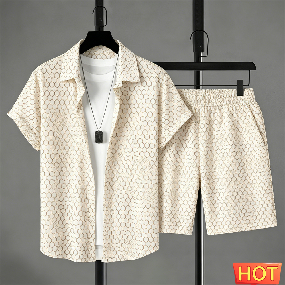Shirt Camp Collar - Летний мужской комплект: рубашка и шорты,