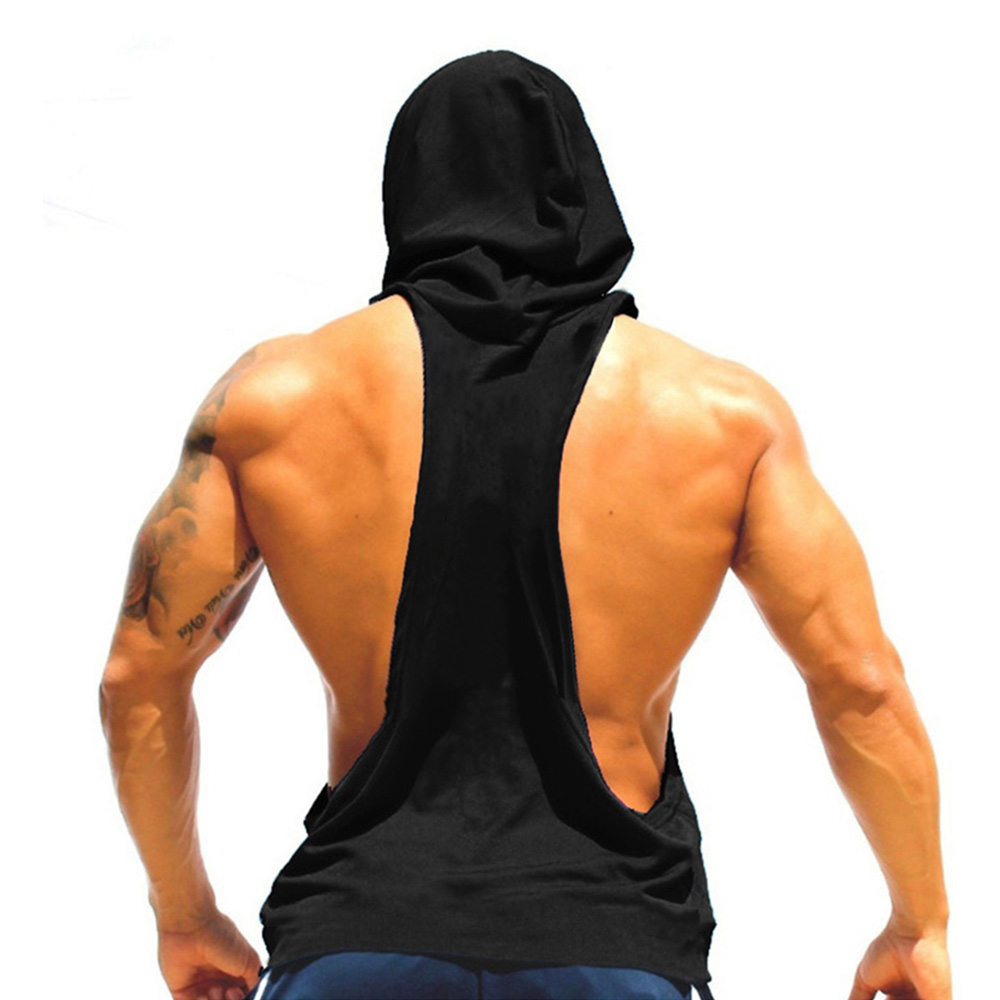 Tank Top Muscle - Майка без груди мужская с капюшоном,