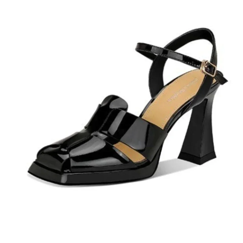 Casual Sandal Leather - Женские босоножки на высоком каблуке, модные