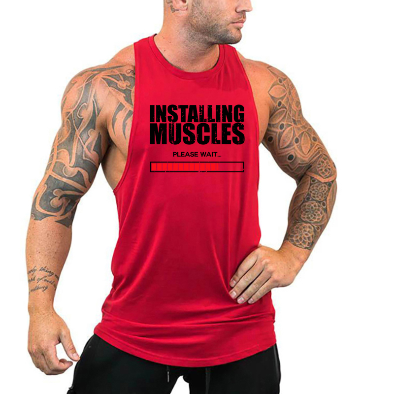 Tank Top Muscle - Установка мышц, пожалуйста, подождите, жилет с