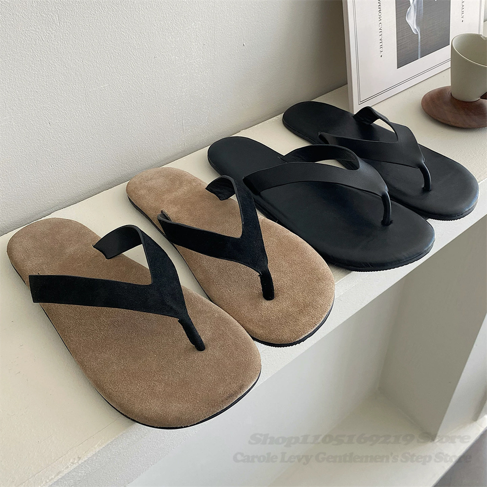 Flip Flop Leather Men - Мужские летние шлепанцы-мюли из замши в