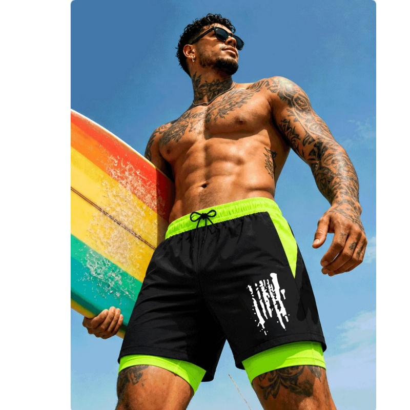 Trunks Board Surf - Мужские двухслойные плавки-шорты 2-в-1 для плавания