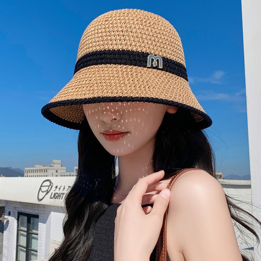 Bucket Hat Straw - Элегантная рыбацкая шляпа с бантом, складная