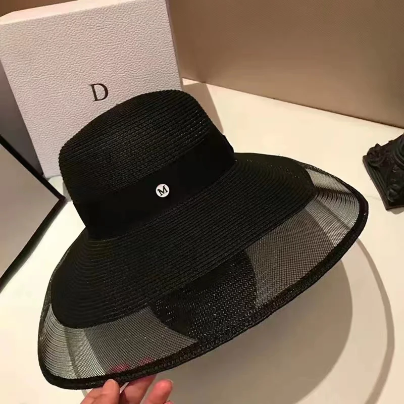 Bucket Hat Straw - Женская складная соломенная шляпа от солнца