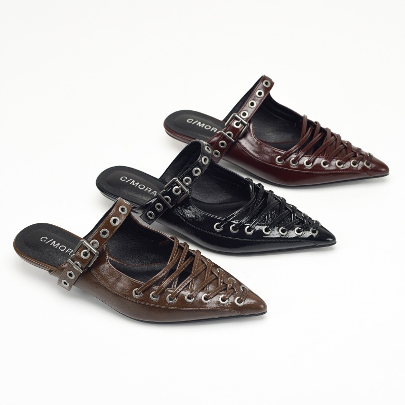 Casual Sandal Leather - Женские туфли-лодочки с острым носком на