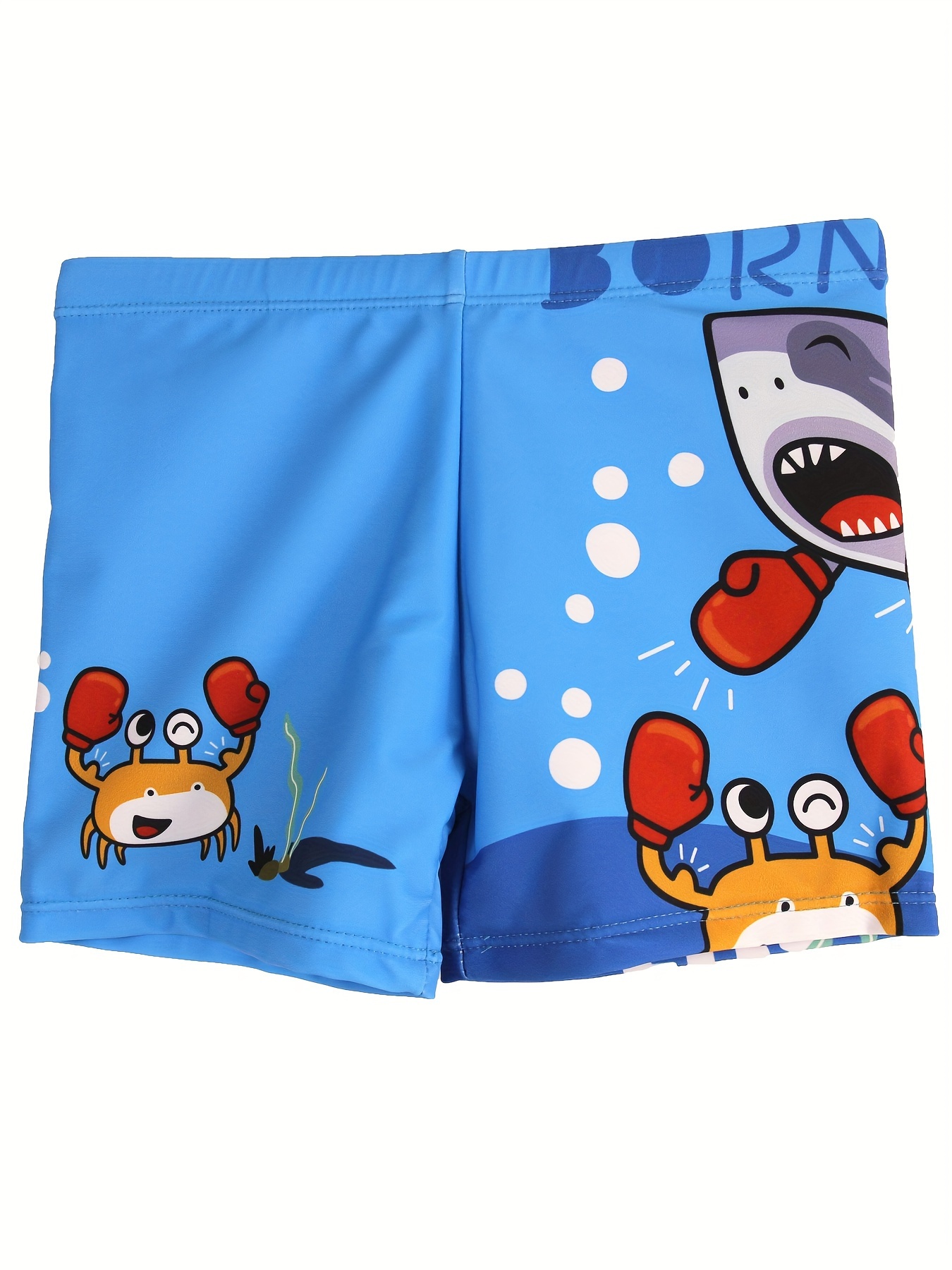 Swim Trunk Quick Dry - Мультяшный боксерский Краб и Акула, быстросохнущие