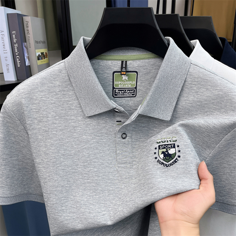 Polo Shirt Pique - Мужская рубашка-поло с коротким рукавом, вышитая,