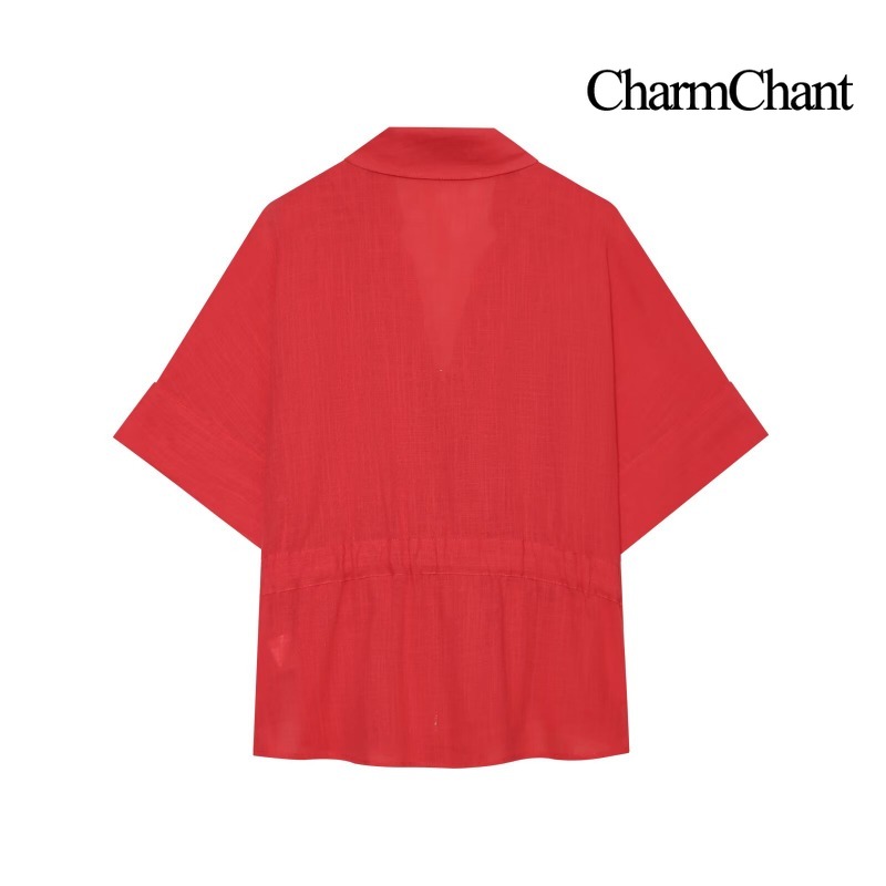 CHARMCHANT Женский костюм из л – обзор и цена Short Linen Drawstring