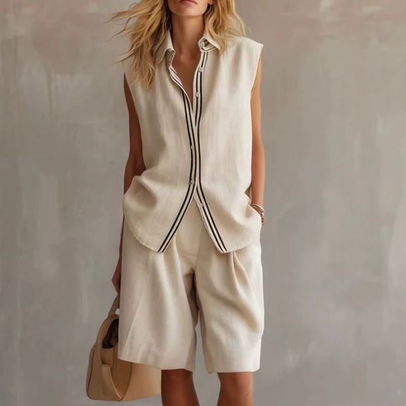 Летний модный комплект из двух – обзор и цена Shirt Camp Collar