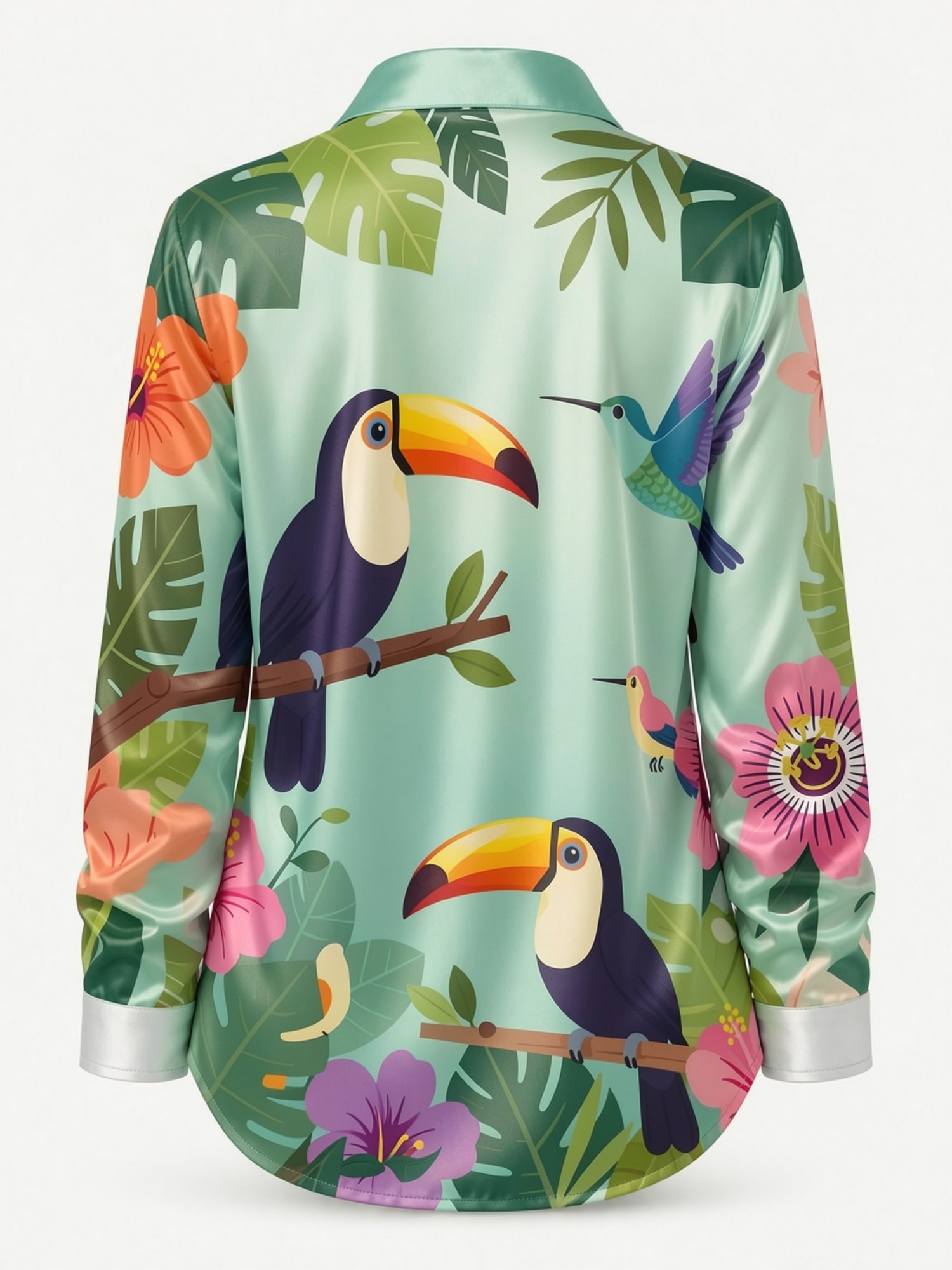 Женская атласная рубашка с пуг – обзор и цена Resort Shirt Floral