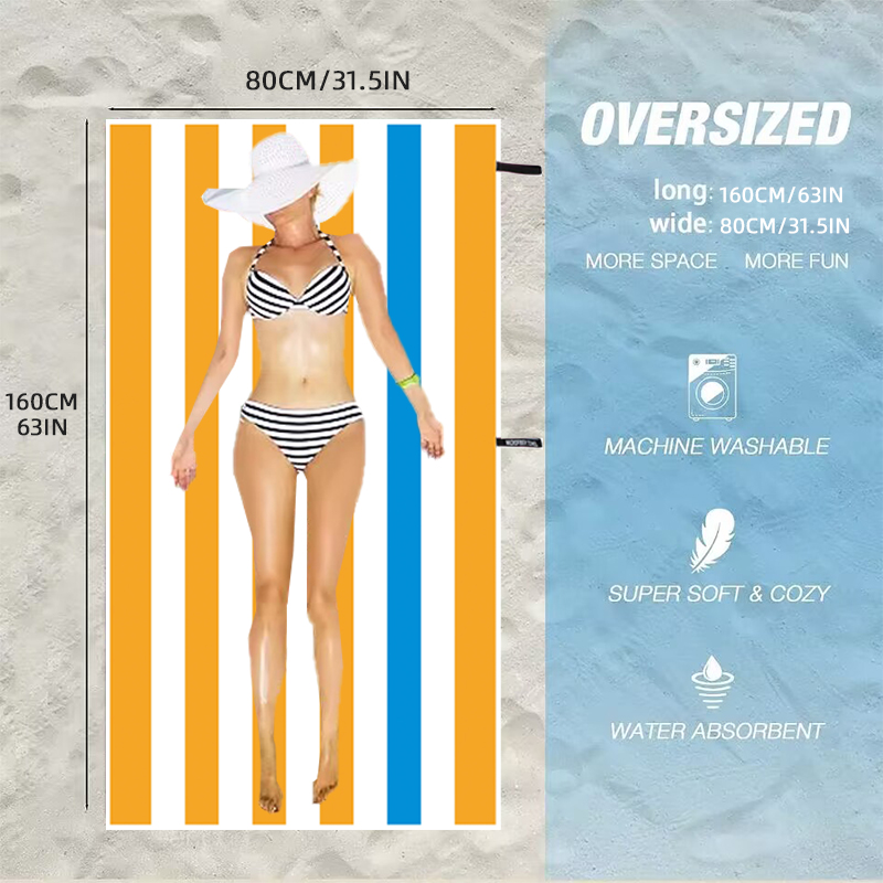 Яркое полосатое пляжное полоте – обзор и цена Beach Towel Large
