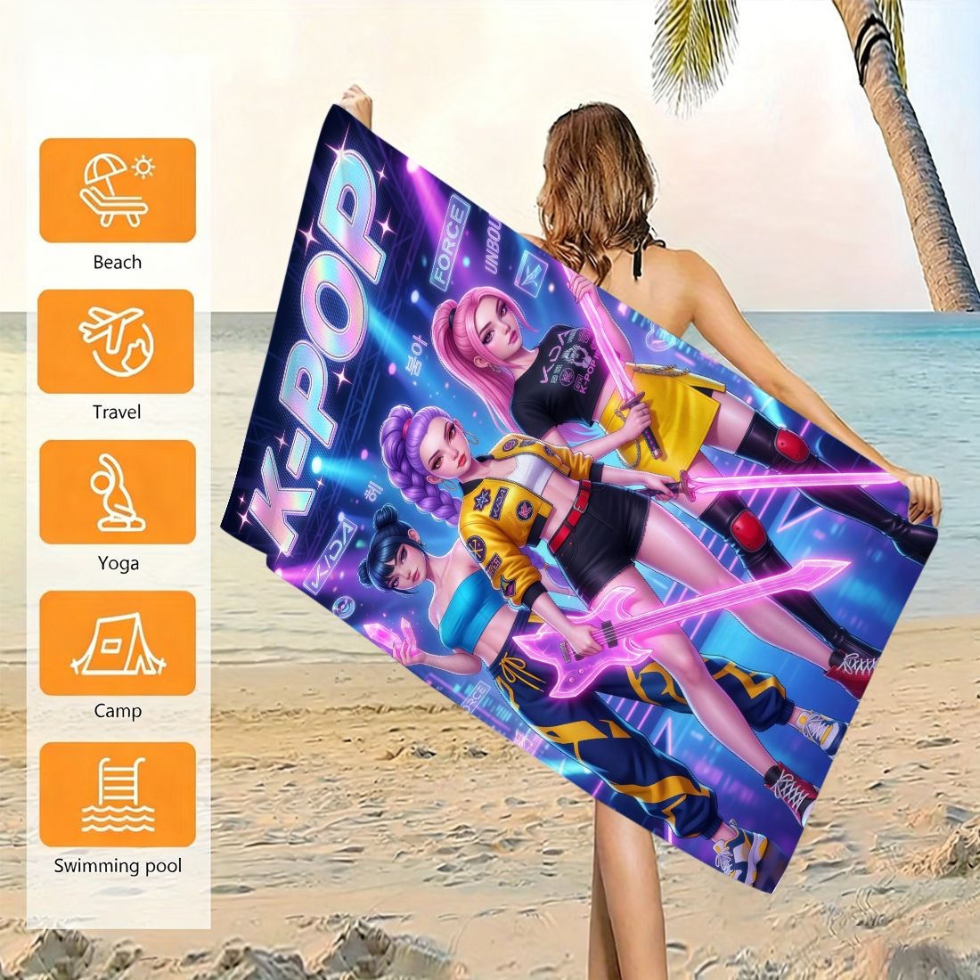 Пляжное полотенце с принтом K- – обзор и цена Beach Towel Large