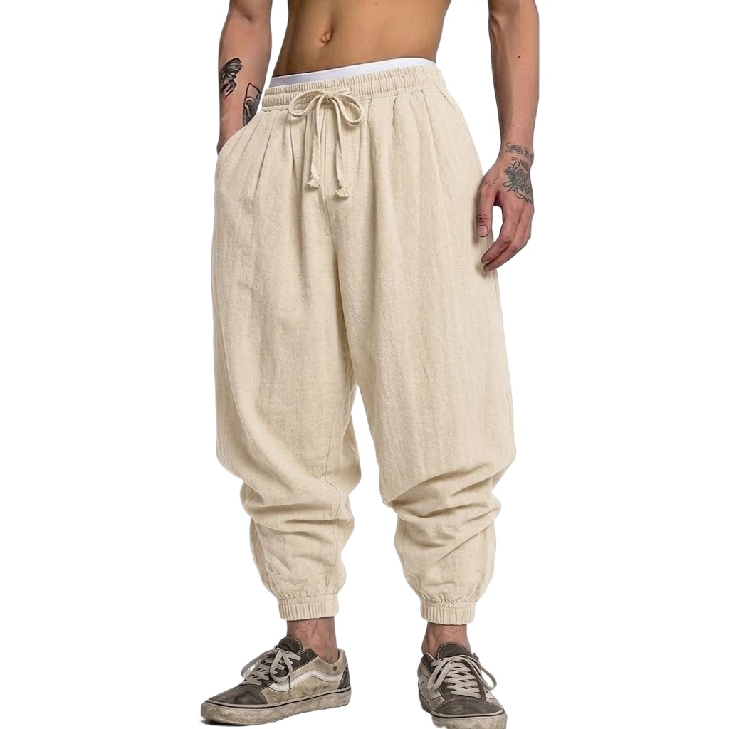 Корейские хлопковые льняные бр – обзор и цена Short Linen Drawstring