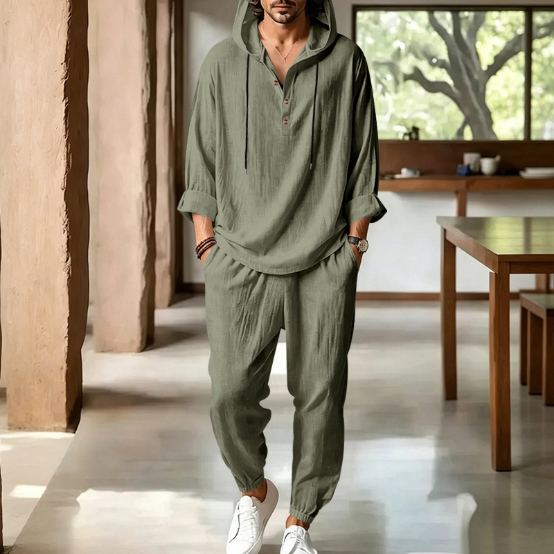 Мужской летний льняной комплек – обзор и цена Short Linen Drawstring