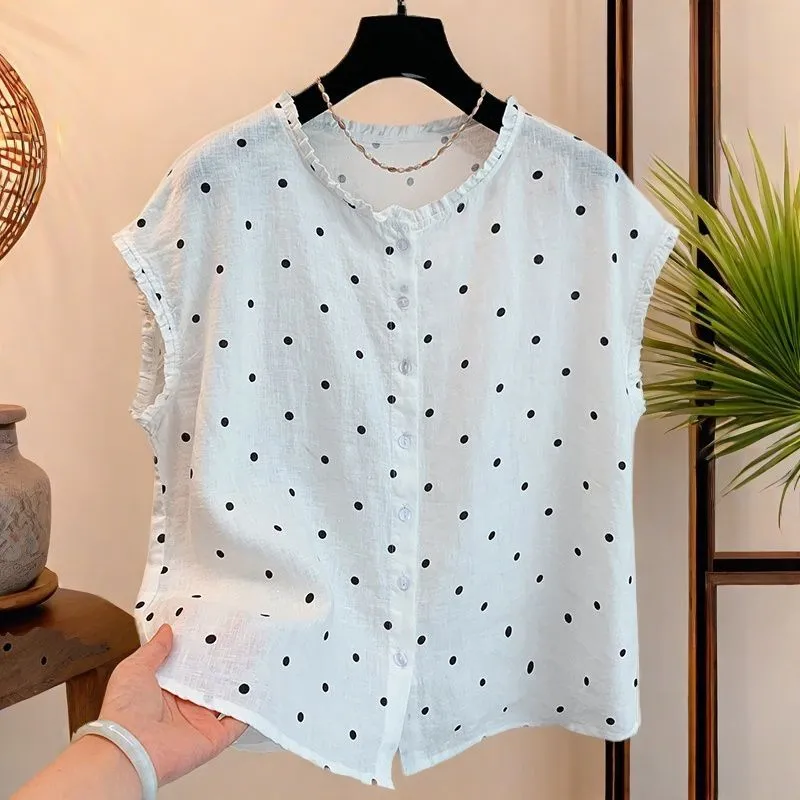 Женская ретро-блузка из льна и – обзор и цена Shirt Camp Collar