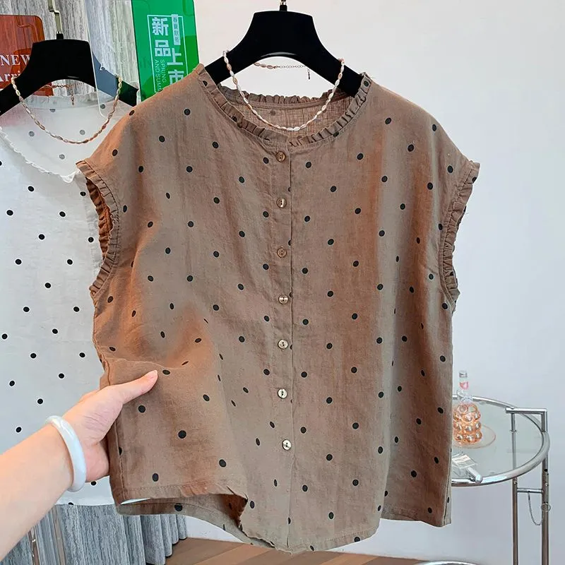 Женская ретро-блузка из льна и – обзор и цена Shirt Camp Collar