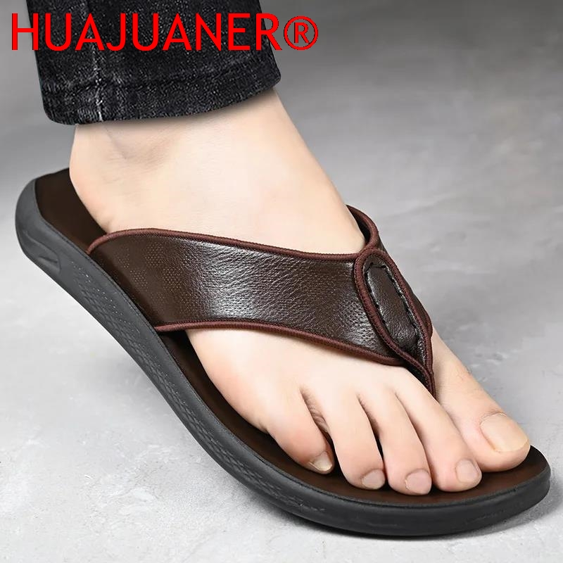 Мужские повседневные уличные с – обзор и цена Flip Flop Leather Men